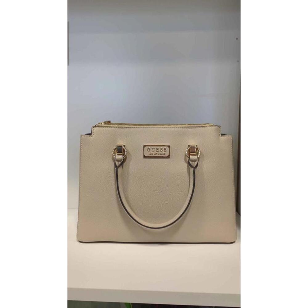 Guess Cream Satchel Handbag Gold Hardware